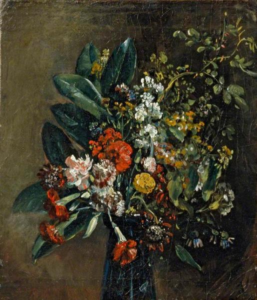 Study Of Flowers In A Glass Vase by John Constable