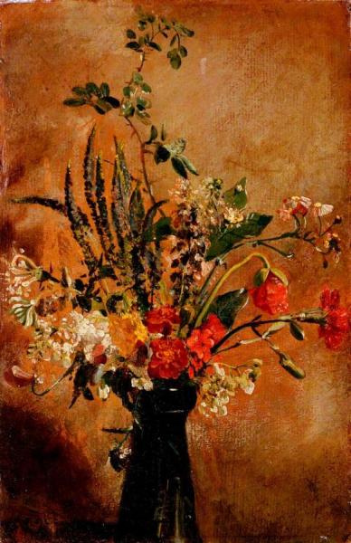 Study Of Flowers In A Hyacinth Glass by John Constable