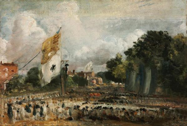 The Celebration In East Bergholt Of The Peace Of 1814 Concluded In Paris Between France And The Allied Powers by John Constable
