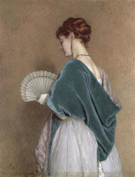 Woman With A Fan by John Dawson Watson