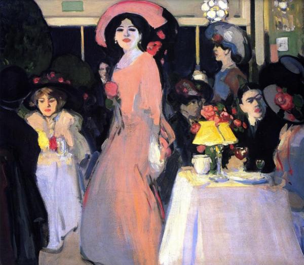 La Terrasse, Café D'harcourt by John Duncan Fergusson Oil Painting Reproductions