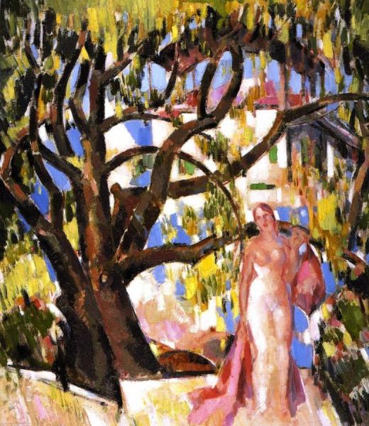 The Log Cabin Houseboat by John Duncan Fergusson