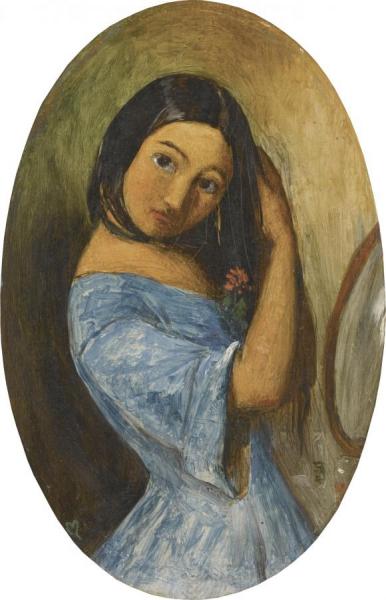A Girl Combing Her Hair by John Everett Millais