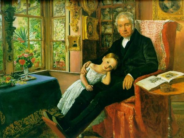 James Wyatt And His Grandaughter Mary by John Everett Millais
