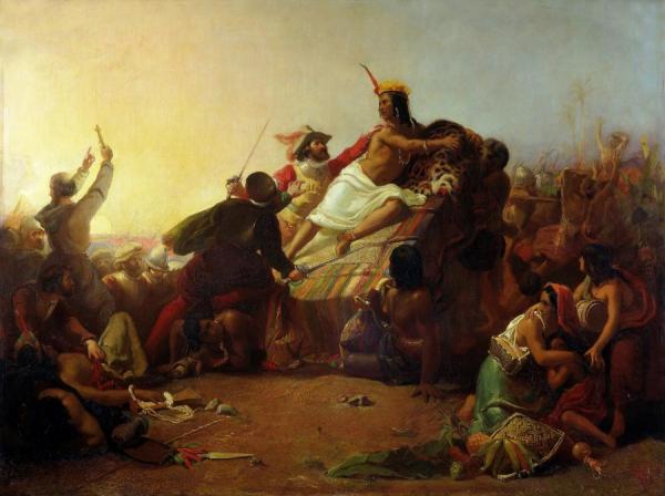Pizarro Seizing The Inca Of Peru by John Everett Millais