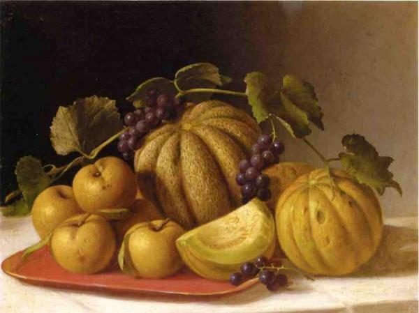 Melons And Yellow Apples by John F. Francis