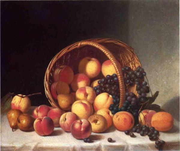 Still Life With A Basket Of Fruit by John F. Francis