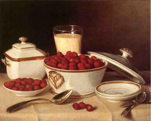Strawberries And Cream by John F. Francis Oil Painting Reproductions