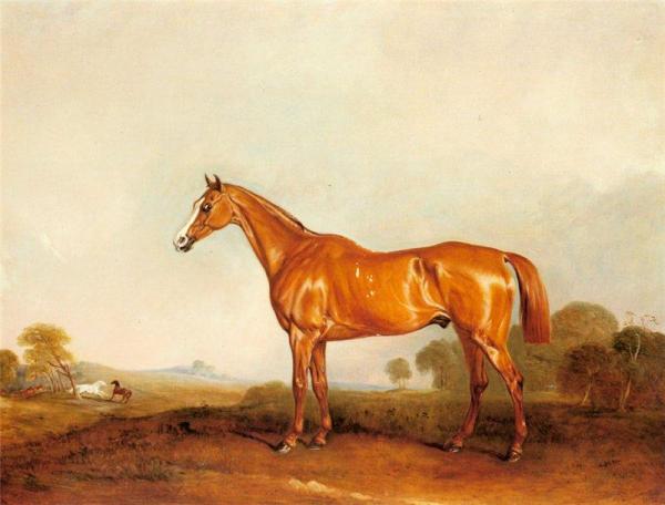 A Chestnut Hunter In A Landscape by John Ferneley Jr.