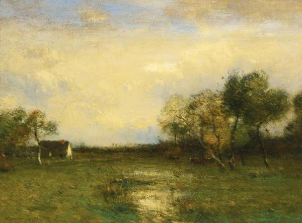 On The Low Lands (evening Landscape) by John Francis Murphy