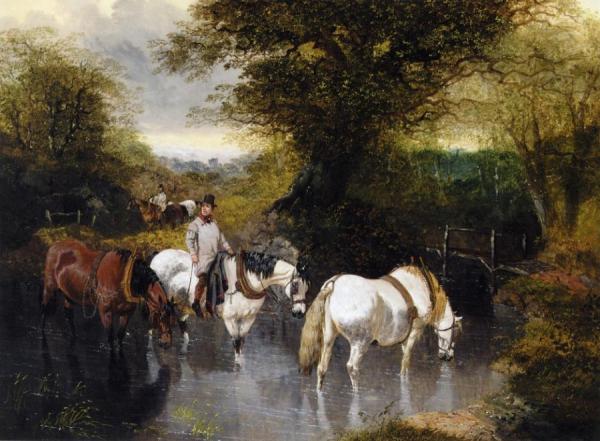 At The Ford by John Frederick Herring, Sr