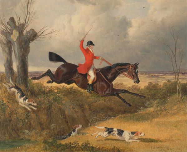 Foxhunting,clearing A Ditch by John Frederick Herring, Sr