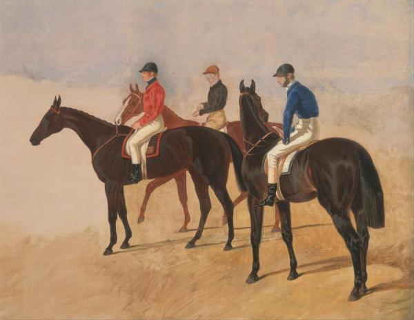 Steeplechase Cracks,allen Mcdonough On Brunette, Tom Oliver On Discount, And Jem Mason On Lottery by John Frederick Herring, Sr