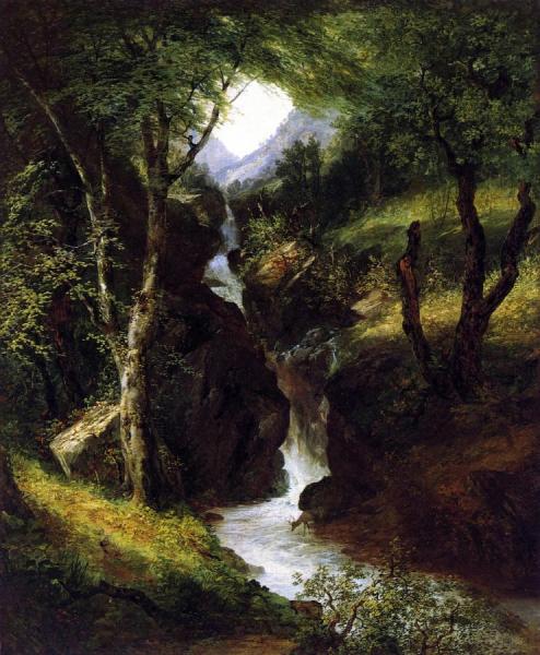 Cascade In The Forest by John Frederick Kensett