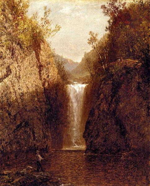 Landscape With Waterfall by John Frederick Kensett