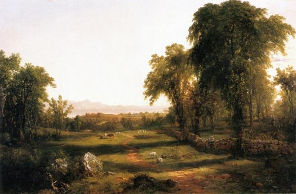 Path Over The Field - A Reccollection Of The Hudson by John Frederick Kensett