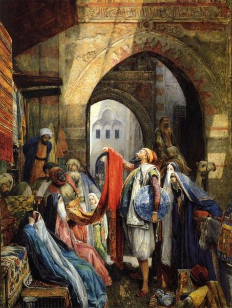 A Cairo Bazaar, The Dellal by John Frederick Lewis, Ra
