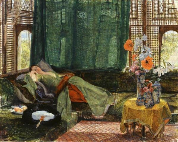 The Siesta by John Frederick Lewis, Ra Oil Painting Reproductions