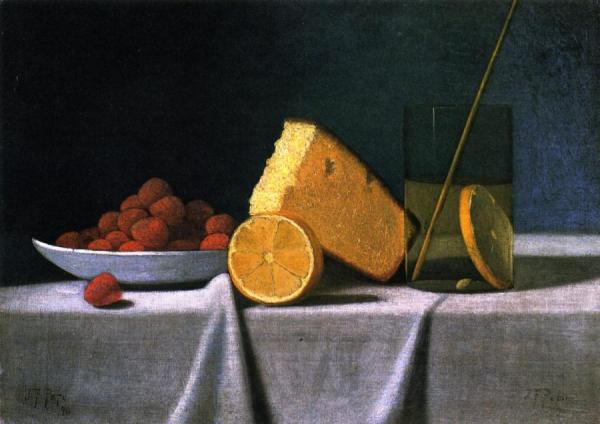 John Frederick Peto Cake, Lemon, Strawberries And Glass