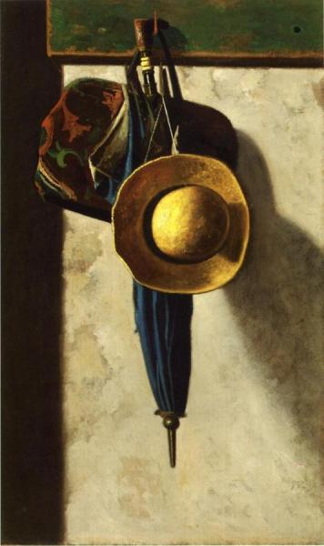 Carpetbag, Hat And Umbrella by John Frederick Peto