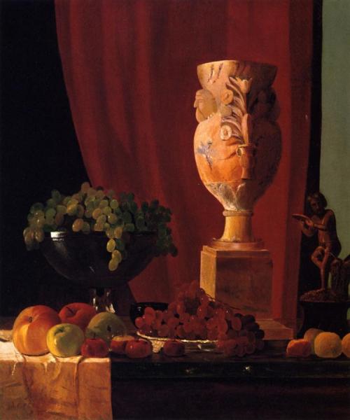 Fruit, Vase And Statuette by John Frederick Peto