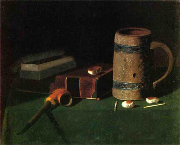 Still Life: Book And Mug by John Frederick Peto
