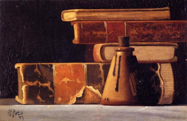 Still Life With Books And Inkwell by John Frederick Peto