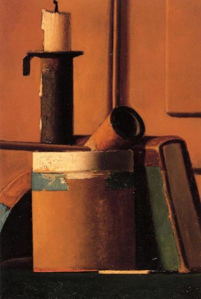 Still Life With Candlestick, Pipe And Book by John Frederick Peto