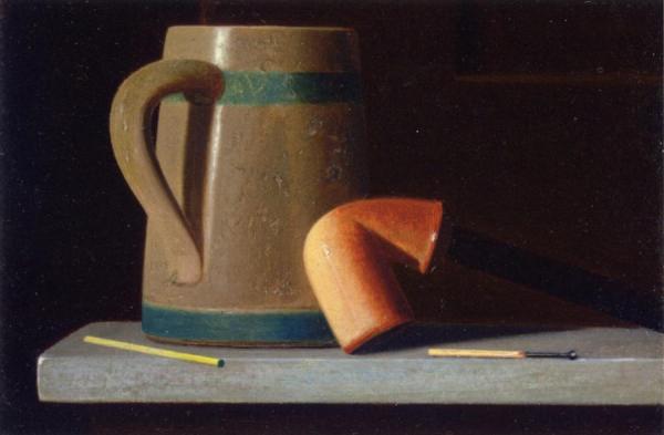 Still Life With Mug And Pipe by John Frederick Peto