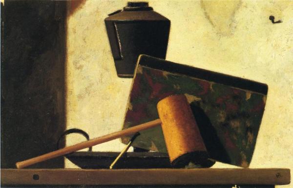 Still Life With Notebook And Pipe by John Frederick Peto