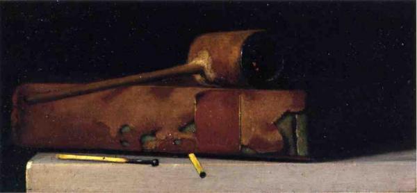 Still Life With Pipe And Book by John Frederick Peto