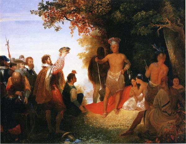 The Coronation Of Powhatan by John Gadsby Chapman Oil Painting Reproductions