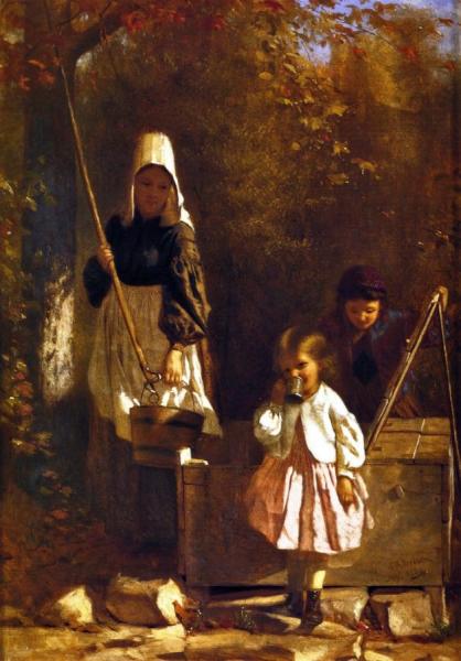 At The Well by John George Brown