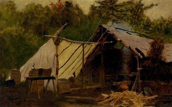 Camp In The Maine Woods, No. 3 by John George Brown