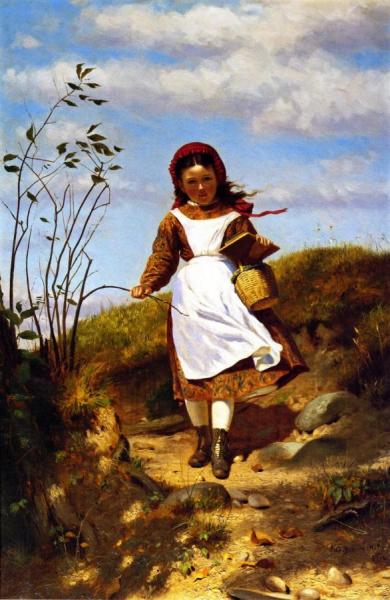 Coming Home From School by John George Brown
