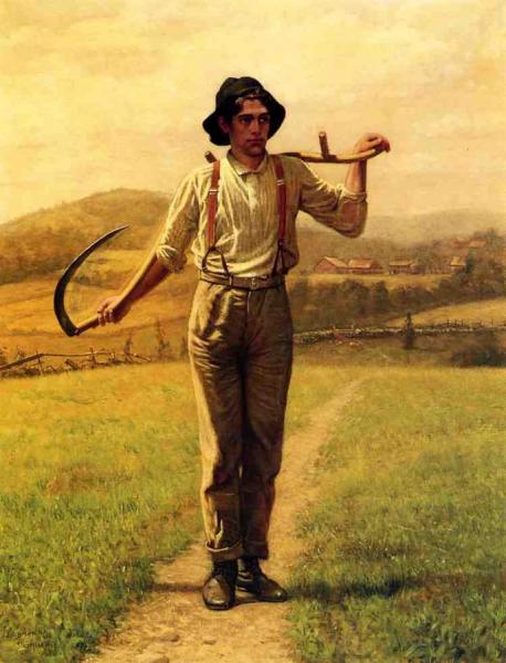 Fieldhand With Sythe by John George Brown