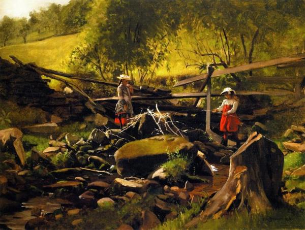 Fishing - Fort Lee, New Jersey by John George Brown