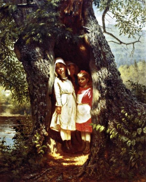 Hiding In The Old Oak by John George Brown