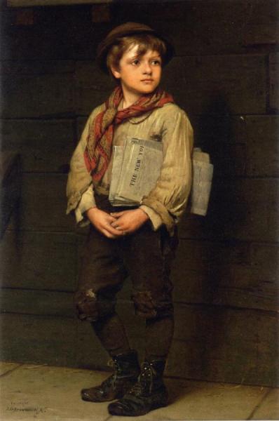 News Boy by John George Brown