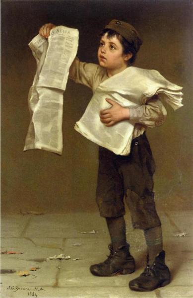 Newsboy by John George Brown
