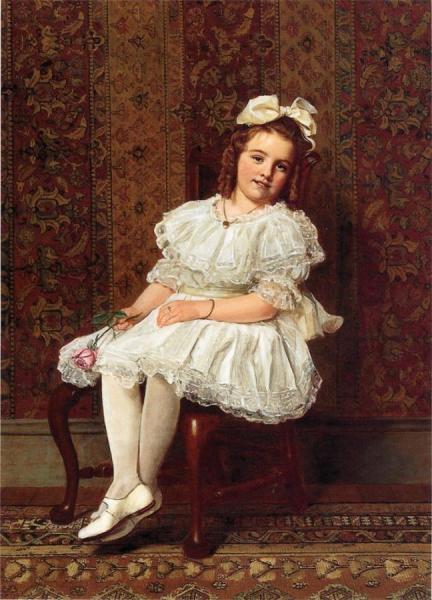 Portrait Of Miss Gibson by John George Brown