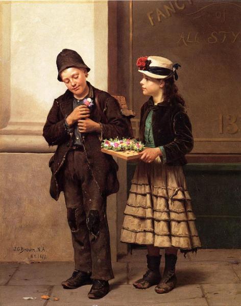 The Flower Girl by John George Brown