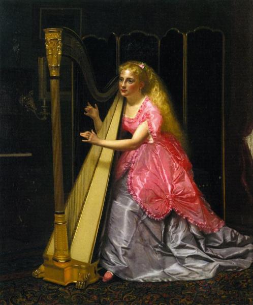 The Harpist by John George Brown