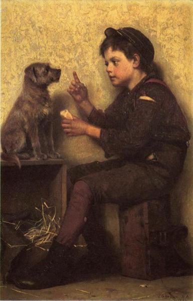 The Lesson by John George Brown