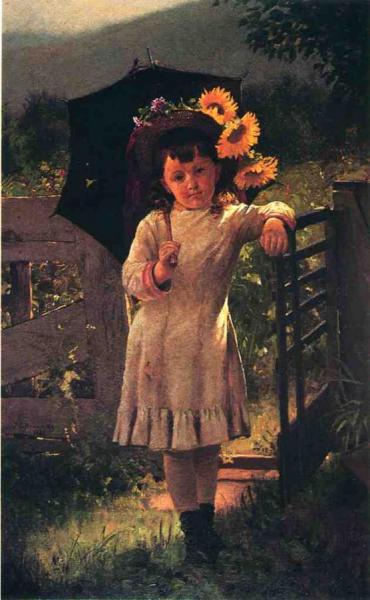 The Sunflower Girl by John George Brown