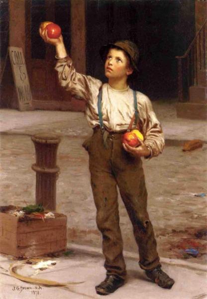 The Young Apple Salesman by John George Brown