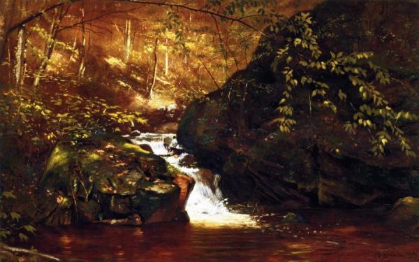 Waterfall, Huntington, Massachusetts by John George Brown