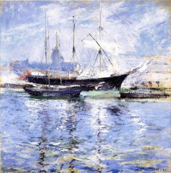 Bark And Schooner by John Henry Twachtman
