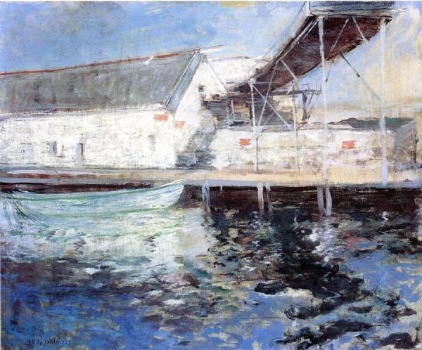 Fish Sheds, Gloucester, Massachusetts by John Henry Twachtman