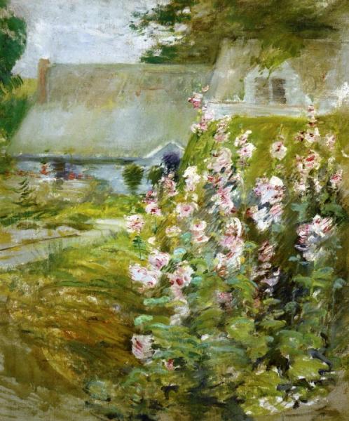 Hollyhocks by John Henry Twachtman